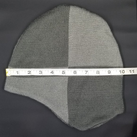 Old Navy Winter Ear Flap Beanie Colorblock Gray Yellow One Size - Picture 4 of 9